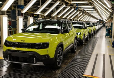 Jeep Avenger em linha de produção na fábrica de Porto Real no Brasil