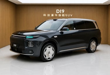 suv grande chines d19 em showroom moderno com design futurista e tecnologia avancada