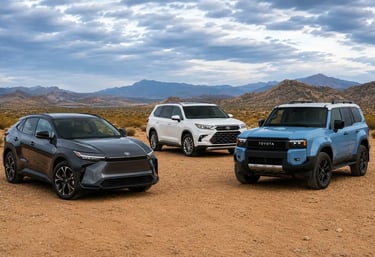 Três SUVs da Toyota mostram a variedade de modelos vendidos fora do Brasil