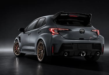 Visão traseira do Toyota GRMN Corolla 2026 desenvolvido pela Gazoo Racing