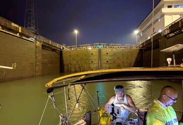 Panama Canal. International. Sail boat