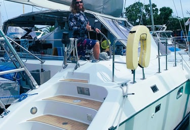 Local Delivery, Florida Keys. Sail boat Catamaran
