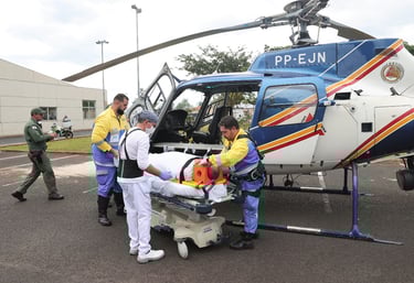 atendimento medico com transporte por helicóptero