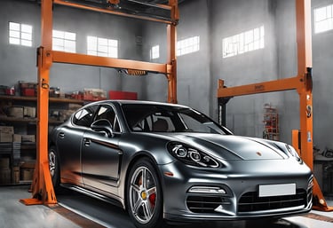 gray Porsche car on road