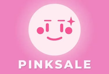 a pink and white smiley face with the words pink sale