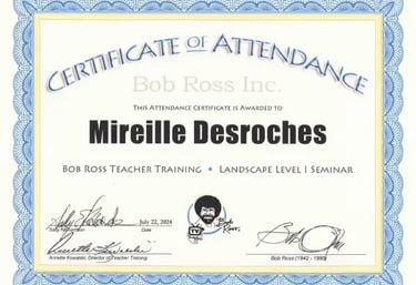 Mireille Desroches, Certificat d'instructeur Bob Ross Paysage niveau 1