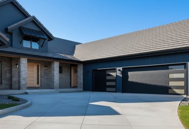 Photo of suburban home with steel garage doors in Corpus Christi, texas