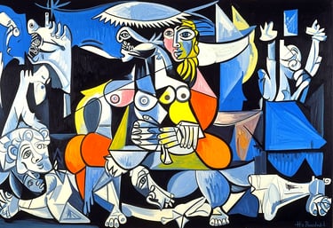 a painting of a woman with a dog