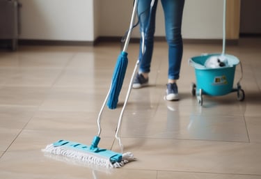 A satisfied customer giving a thumbs up after a cleaning service.