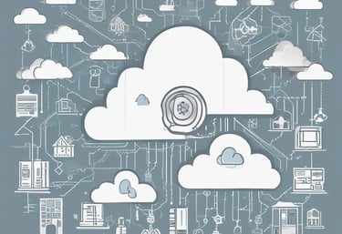 A diverse team collaborating over laptops in a modern office setting.