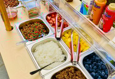 parfait topping on a bar cart