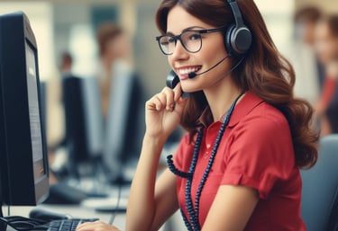 Close-up of hands typing on a laptop with cybersecurity icons floating above.