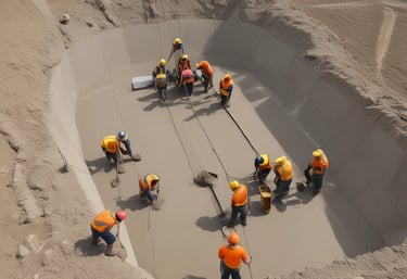 A stunning landscape project showcasing custom concrete work in a residential setting.