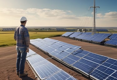 A modern solar panel installation on a rooftop.