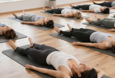 group of people doing yoga
