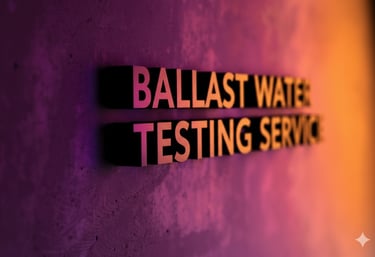 a sign that says ballast water testing service