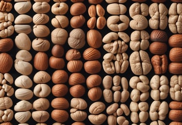 a variety of nuts nuts and nuts in a row
