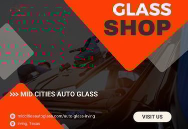 a car with a glass window and a car with a red and white background