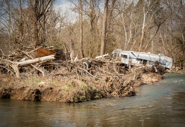 Watauga River Helene flood damage 