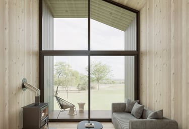 a living room with a couch and a television