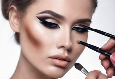 a woman with a black eyeliners and makeup