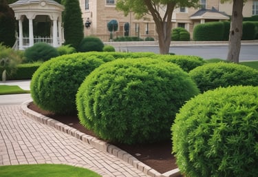 A well-manicured bush showcasing neat bush trimming.