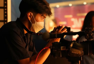 A behind-the-scenes look at a corporate video shoot.