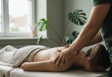 Terapeuta haciendo masaje relajante