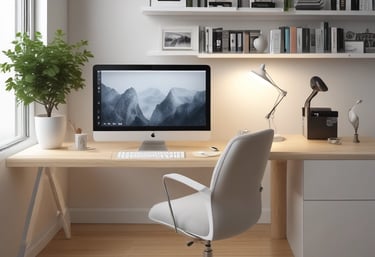 Minimalistic workspace with notes and a tablet showing marketing metrics and lead generation progress.