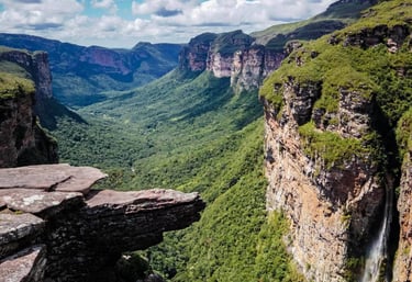 a view of a waterfall in the blue mountains