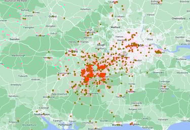 map of customers for Leovan Removals