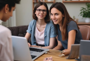 A person wearing glasses and a shirt with the phrase 'Mental Health Matters' printed on it stands against a dark background. They have long, wavy hair and are wearing a green cardigan.