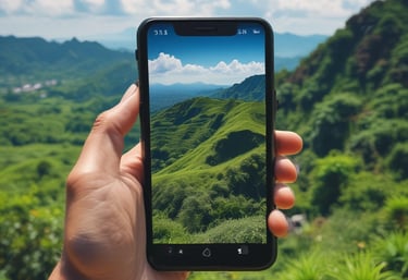 a man riding a skateboard down a street next to tall buildings