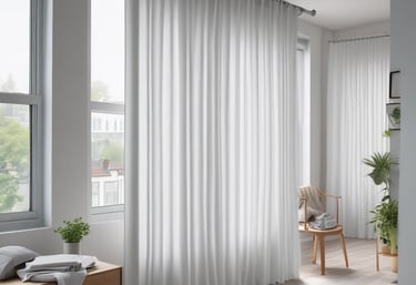 Three woven lampshades hang from a pergola structure made of white beams, with a bright blue sky in the background. Lush green plants rise up to fill the view, creating a natural contrast against the geometric lines above.