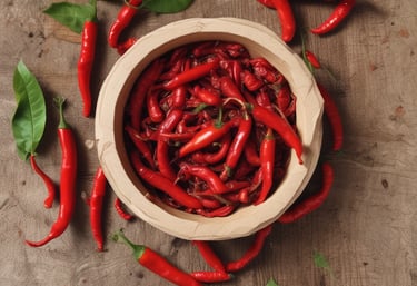 a bowl of chili peppers and chili peppers