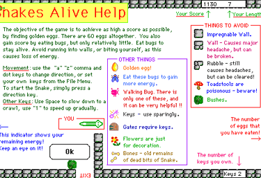 Snakes Alive nifty Help Guide! Basically...survive!