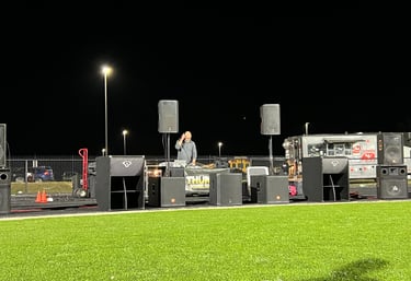 DJ Jason playing for a local high school football game