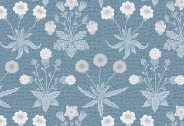 fleurs sur fond bleu transe hypnotique