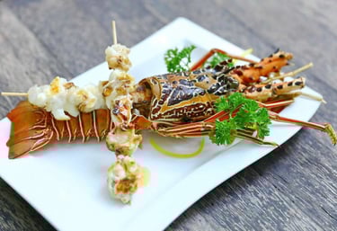 a lobster crab crab and lobster on a plate