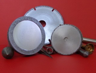 A selection of diamond or CBN plated precision tools and wheels.
