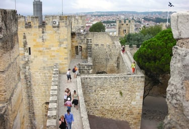 Lisbon - St. George Castle, the tops of walls were runways to carry supplies to archers & soldiers