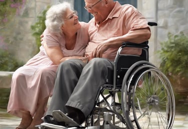a wooden fence with flower pots on top of it
