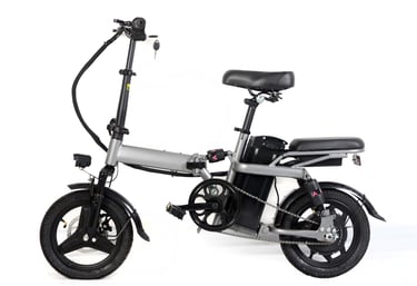 a small electric bike with a seat and a seat