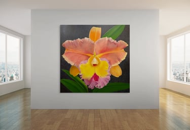 Christine Knize's hyper-realistic oil paintings serve as dramatic, architectural focal points 