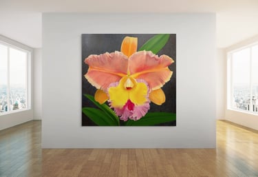 Christine Knize's hyper-realistic oil paintings serve as dramatic, architectural focal points