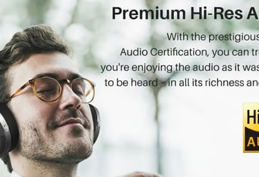 a man wearing headphones and headphones with the words,'premium premium premium