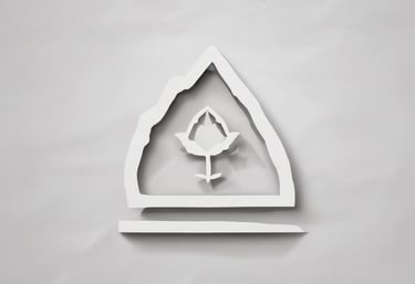 a white paper cutout of a leaf in a window