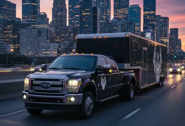 Generate a cinematic series of 20 ultra-realistic images for a premium car-hauling company website.