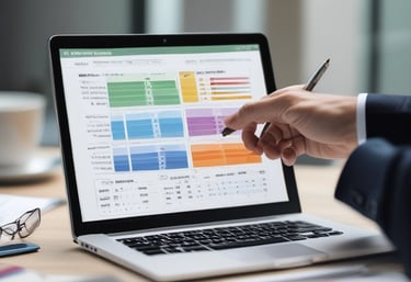 A security guard monitoring a surveillance camera.