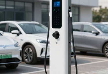 A professional business meeting discussing vehicle leasing options in a modern office.